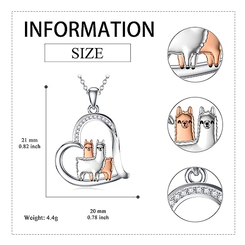 YFN Llama Necklace Sterling Silver Alpaca Pendant Necklace Llama Jewelry for Women Alpaca Lovers Gifts 5