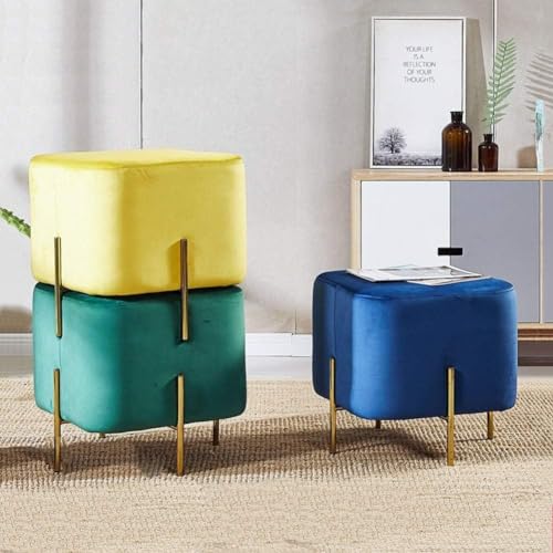 Pouf carré en velours compact pour petit espace de salon