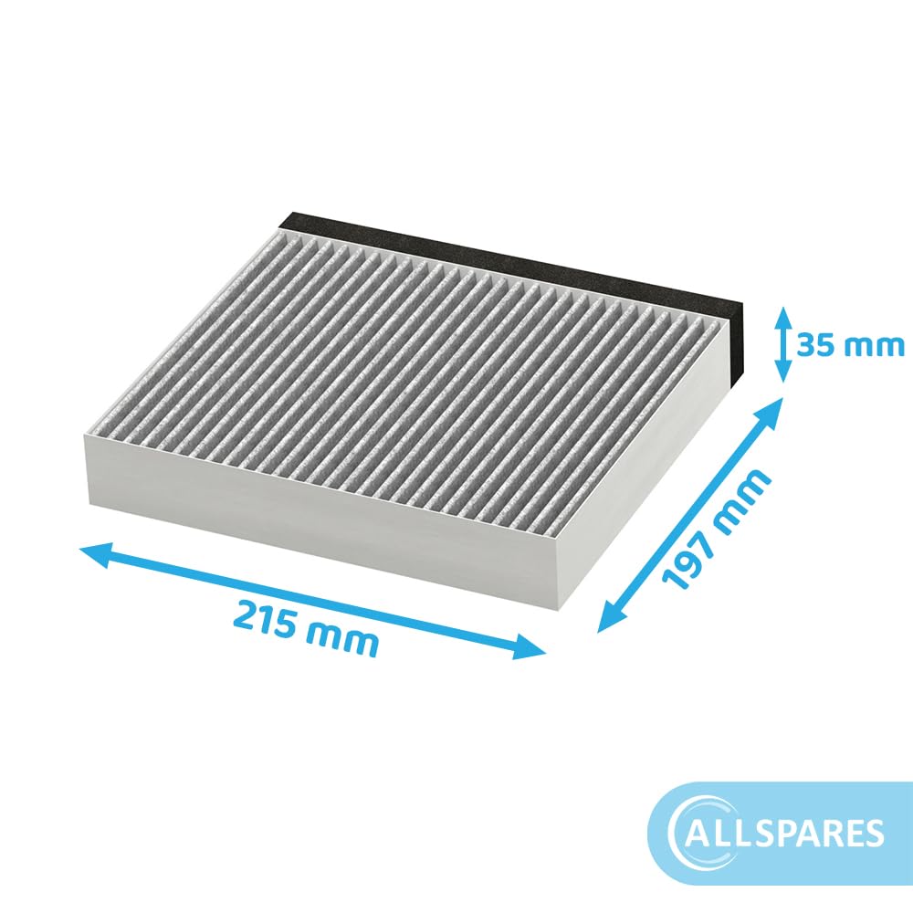 AllSpares CleanAir Plus Aktivkohlefilter (2 St.) für Dunstabzugshauben geeignet für Bosch 11041790 DWZ0AK0A0, Siemens LZ10AKA00 11018700, Neff Z51AIA0X0 | 361x264x22mm & 244x99x19mm