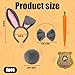 Bunny Ears Headband, 5-Piece Rabbit Costume Accessories Set for Women, Includes Tail, Bow Tie, Carrot Pen, Police Badge, Police Role Play Perfect for Halloween Carnival Cosplay and Themed Parties