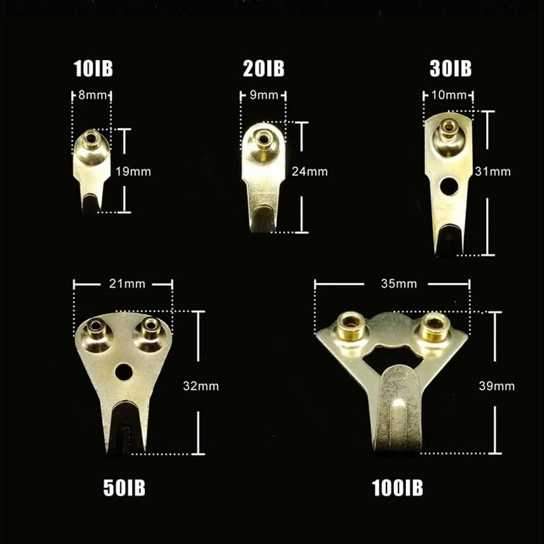 Image of 10 Sets Heavy Duty Picture Hangers Kit with Nails Professional Picture Hooks Hangers, 50lb Wall Hangers, Wall Hanging Kit for Drywall /Wooden Office Pictures, Clock, Mirror