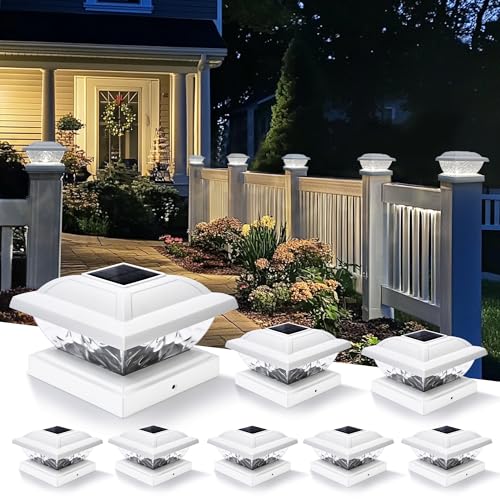 Solpex Solar Post Lights IP65 Waterproof Solar Lights Outdoor Garden Post Lamp for 5×5 4×4 3.5×3.5 inch/ 13×13 10×10 9×9 cm Patio Fence Deck Wooden Posts(8 Pack)