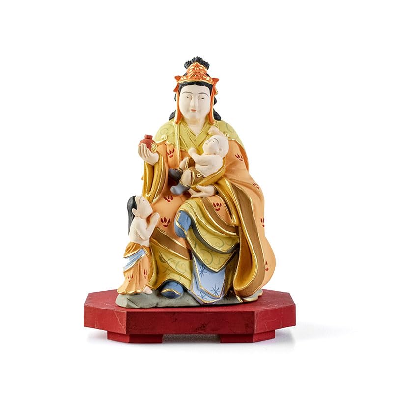 新品・未使用】 中山鬼子母神 金泥 顔書き 上彫 柘植 総高さ約8.5