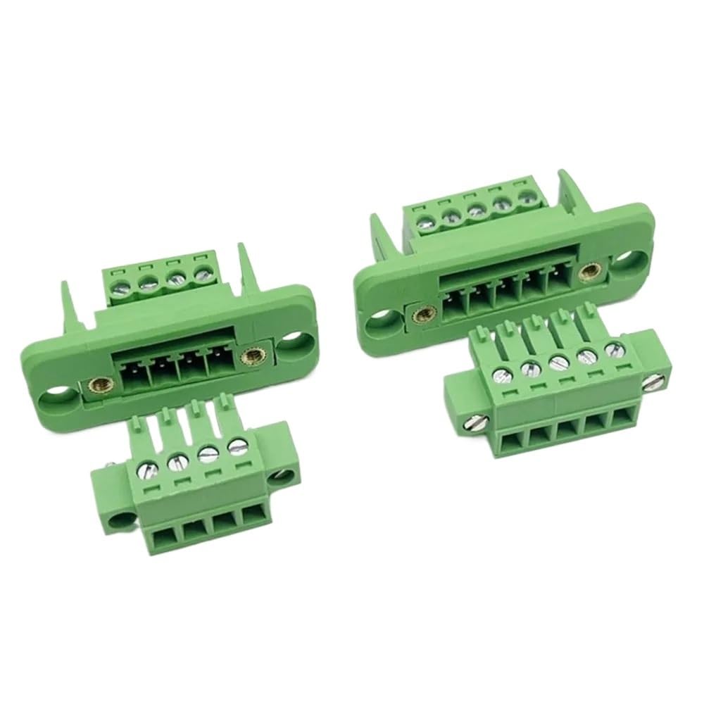 Conector de bloque de terminales enchufable, conectores de cableado sin soldadura, 15EDGWC, paso de 3,81mm, 2P/3P/4P/5P/6P/8P/9P/10P/11P/12P, 1 Juego(5P)