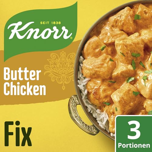 Knorr Taste The World Fix Butter Chicken für ein cremiges Curry mit Hähnchen ohne geschmacksverstärkende Zusatzstoffe 3 Portionen