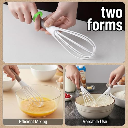 2pcs Small Whisk, 2 in 1 Egg Whisk, Compact Mixing Tools for Baking and Cooking, Suitable for Baking Preparations and Daily Cooking Requirements(11.4 X 3 inch) - Image 5