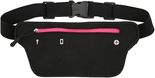 Cyrank Pochete de corrida masculina e feminina, bolsa de cintura ajustável para corrida com porta de fone de ouvido neoprene esportiva pochete suporte de telefone para corrida caminhada