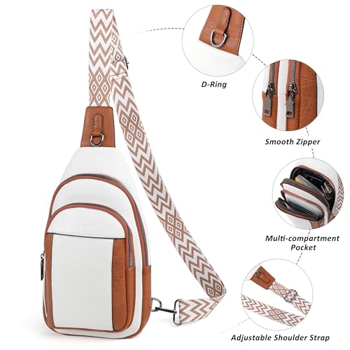 Image of TANTOMI Small Sling Bags for Women, Leather Cross body Purses Bag for Daily Travel Leisure Sport Fanny Packs with Adjustable Strap