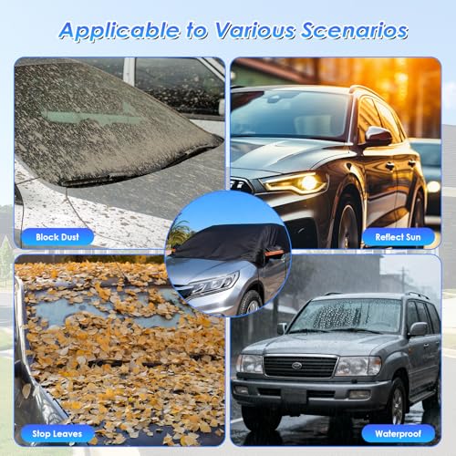 Funda Coche Exterior Ninonly 210D Universal Funda for Coche Impermeable Protección contra Todo Tipo de Clima Protege del Sol,la Lluvia,el Polvo y Las Hojas Negro - imagen 5