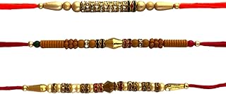 Set of 3 Premium Rakhi Set Rakhi for Brother and Bhabhi Rakhi Bracelet Rakhi Thread Rakhee for Brother Raksha Bandhan Bracelet Bhaiya Bhabhi Rakhi Rakhi Thread Bracelet Wrist Bands for Loving Brother