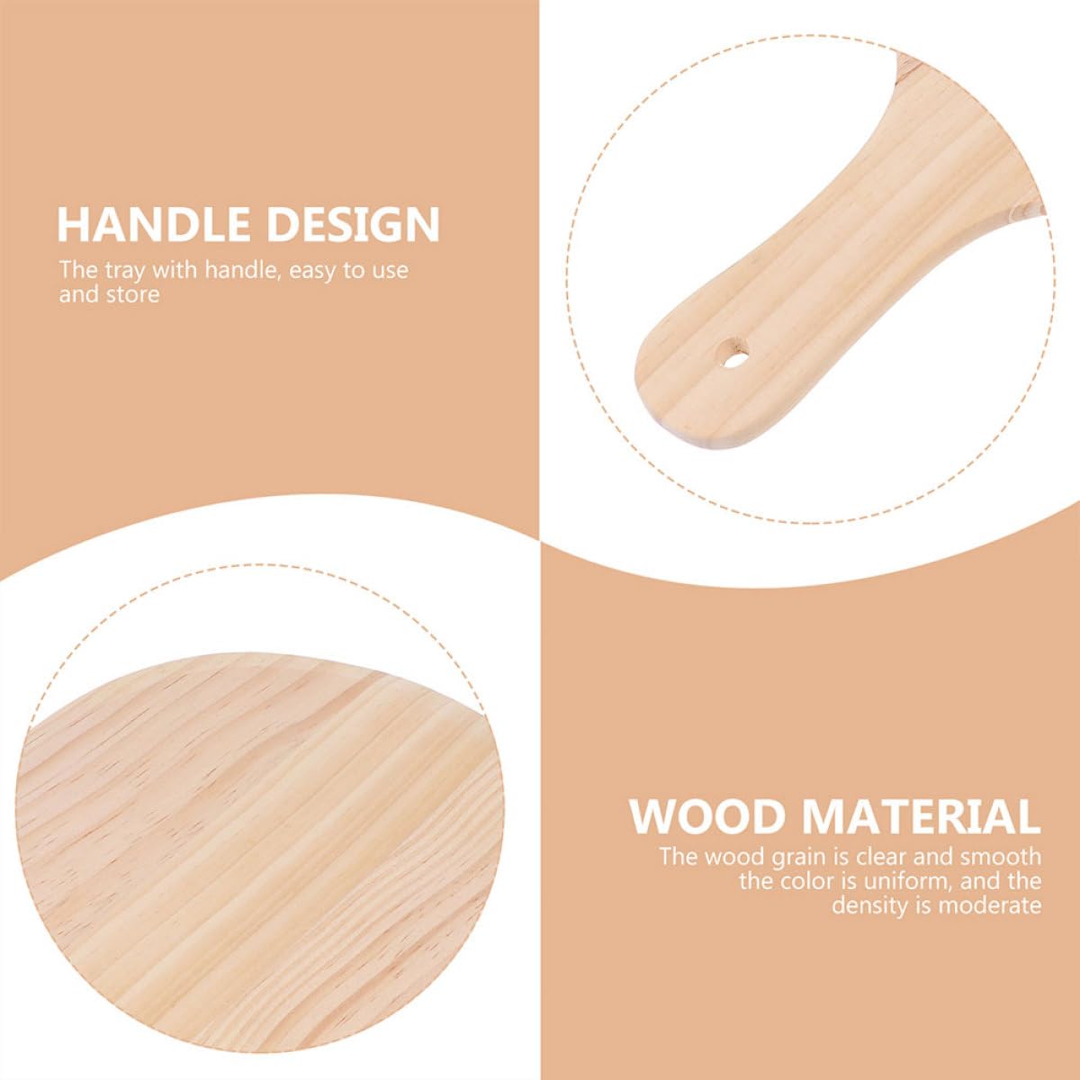 NOLITOY Pelle à Pizza en Bois Beige Robuste avec Manche Ergonomique, Planche à Découper Pratique pour Pizza, et Fromage Cuisine