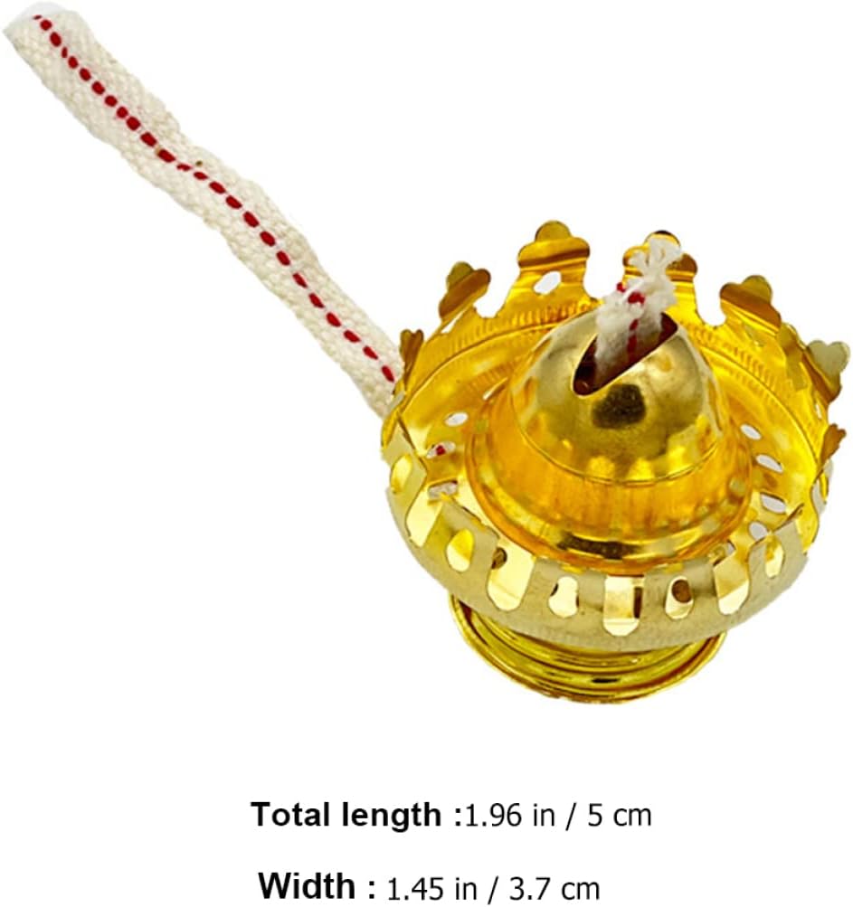 Uonlytech 5sets Kerosene Lamp Burner and Wick Replacement Vintage Oil Lamp Parts for Projects Includes Wick Holder and Burner