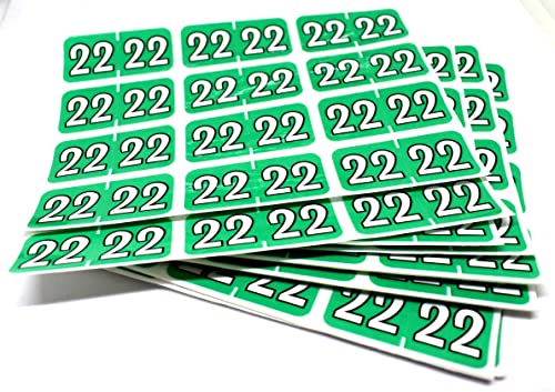 America's Famous Half-ROLL 2022 Year Labels. Pack of 252 COYM-22 Jade Green 3/4