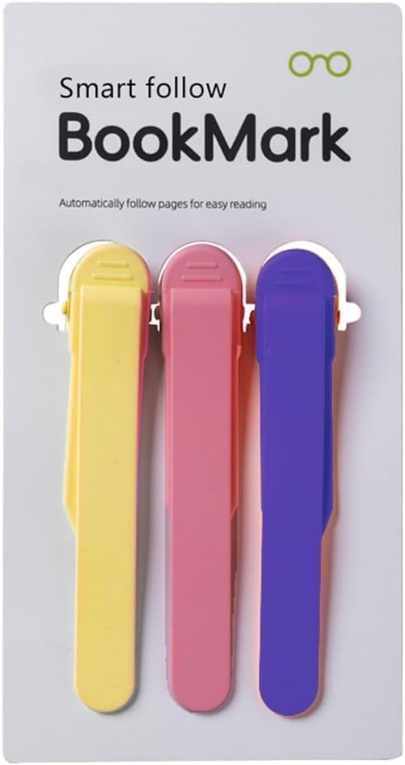 Silicone Automatic Bookmarks with Pen Insertion, Cute Book Marks Gifts for Reading Women, Men, Kids, Book Lovers, Readers, Unique Book Page Holders & Accessories (Multicolor) (Pack of 3)