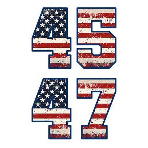 Image of 45 47 President Vintage American Flag Sticker Decal - 5 Inches - Stickers for Car Truck Van Window Bumper Laptop Tablet Cup Tumbler Water Bottle and Any Smooth Surface 2-Pack
