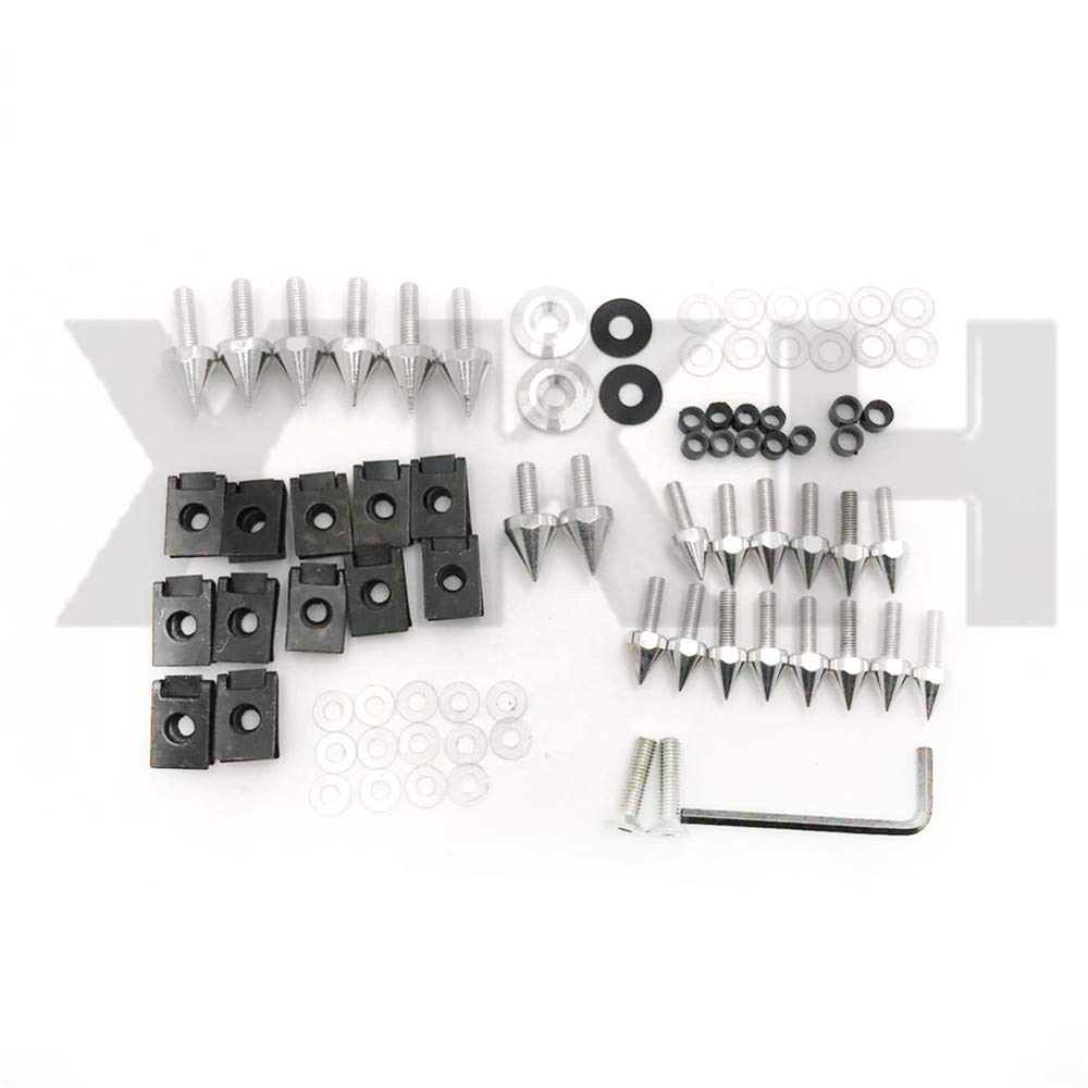 Xkh Silver Spike Fairing Bolts Kit Compatible With 1998 2002
