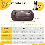 OUPEIWAWA Orthopädisches Hundebett für kleine & mittelgroße Hunde, 62x50x17cm (Schlafbereich 43x38cm), Hundekorb mit hohem Rand, Abnehmbarer & waschbarer Bezug, rutschfest, Dunkelbraun, Indoor/Auto