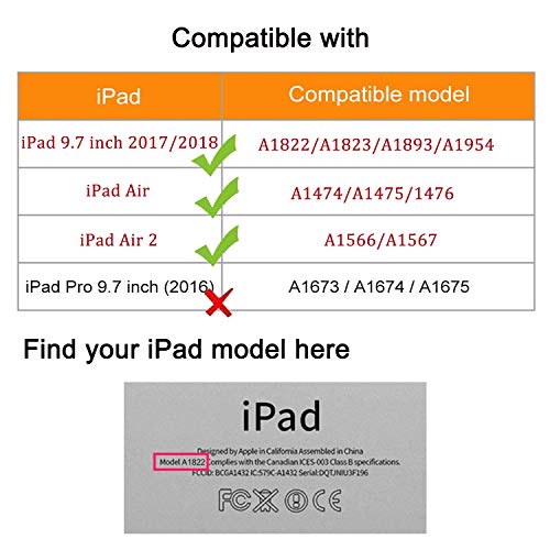 New Ipad 9.7 Inch 2018 2017/ Ipad Air 2 Case - 360 Degree Rotating Stand Smart Cover Case With Auto Sleep Wake For Apple Ipad 9.7" (6Th Gen, 5Th Gen)/Ipad Air (Apricot Blossom) #TOP6