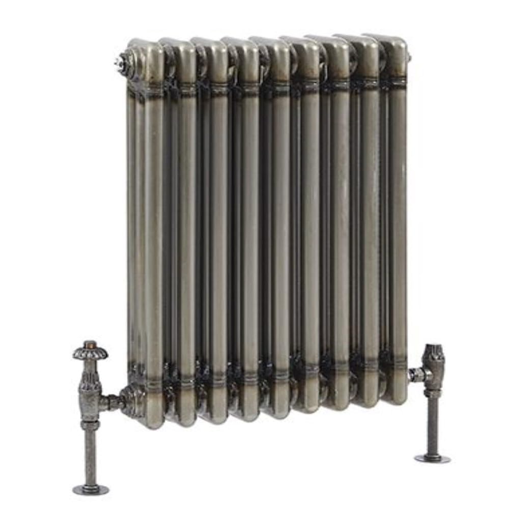 MILANO Raw Metal Cast Iron Style Horizontal 3 Column Radiator 600 x 425mm