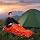 6 Bolsas de Dormir de Supervivencia de Emergencia, Saco Bivy Térmico Naranja, Manta Espacial Portátil Ligera e Impermeable de Aluminio con Silbato para Camping y Excursiones miniatura 4