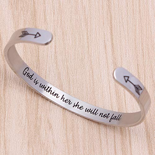 Btysun Bracelets for Women Mothers Day Bracelet Gifts from Daughter Inspirational Gifts for Women Graduation Gifts for Her Motivational Birthday Cuff Bangle Friendship Personalized Mantra Jewelry…