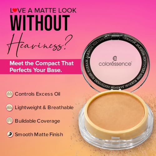 Image of Coloressence Perfect Tone Compact Powder, Ivory Beige, 10gm with FREE Applicator Puff | For All Skin Types | Long Lasting | Lightweight | Waterproof | Sweatproof