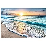 ELEVENSPACE Sea Beach Poster,Boho City Wall Decor Art Nature Modern Landscape Wall Art for Living Room Bedroom Bathroom Deco 16x24inch Unframed