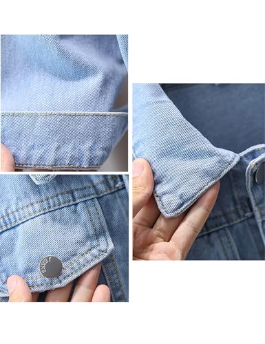 2-14Years Girl Butterfly Embroidery Denim Jackets Classic Blue Jean Jacket Girls Toddler Outerwear Casual Cute Coat3