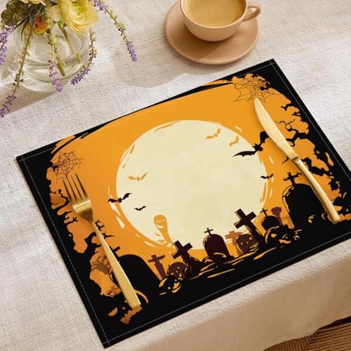 Set de table horreur lavable lot de 8 pour protéger la cuisine pendant les fêtes - 2