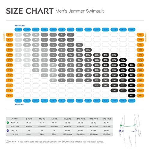 Buy MY KILOMETRE Jammer Swimsuit Mens Solid Swim Jammers Endurance Long Racing Training Swimsuit