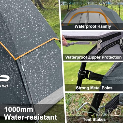 Image of CAMPROS CP Upgraded 6 /8 Person Camping Tents, Waterproof Windproof Family Tent with Larger Mesh Windows & Door, Double Layer, Easy Set Up, All-Season Dome Tent with Top Rainfly & Carry Bag