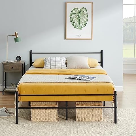 FetiNes Doppelbett Gästebett Metallbett, Modern Jugendbett Bettgestelle Bettrahmen Cover
