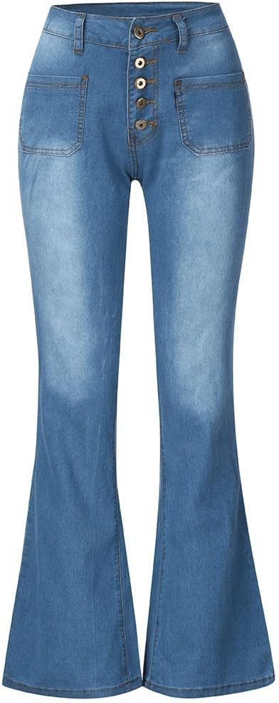 Womens Flare Jeans High Waisted Bootcut Bell Bottom Jeans for Women,Black Stretchy Slimming Denim Pants