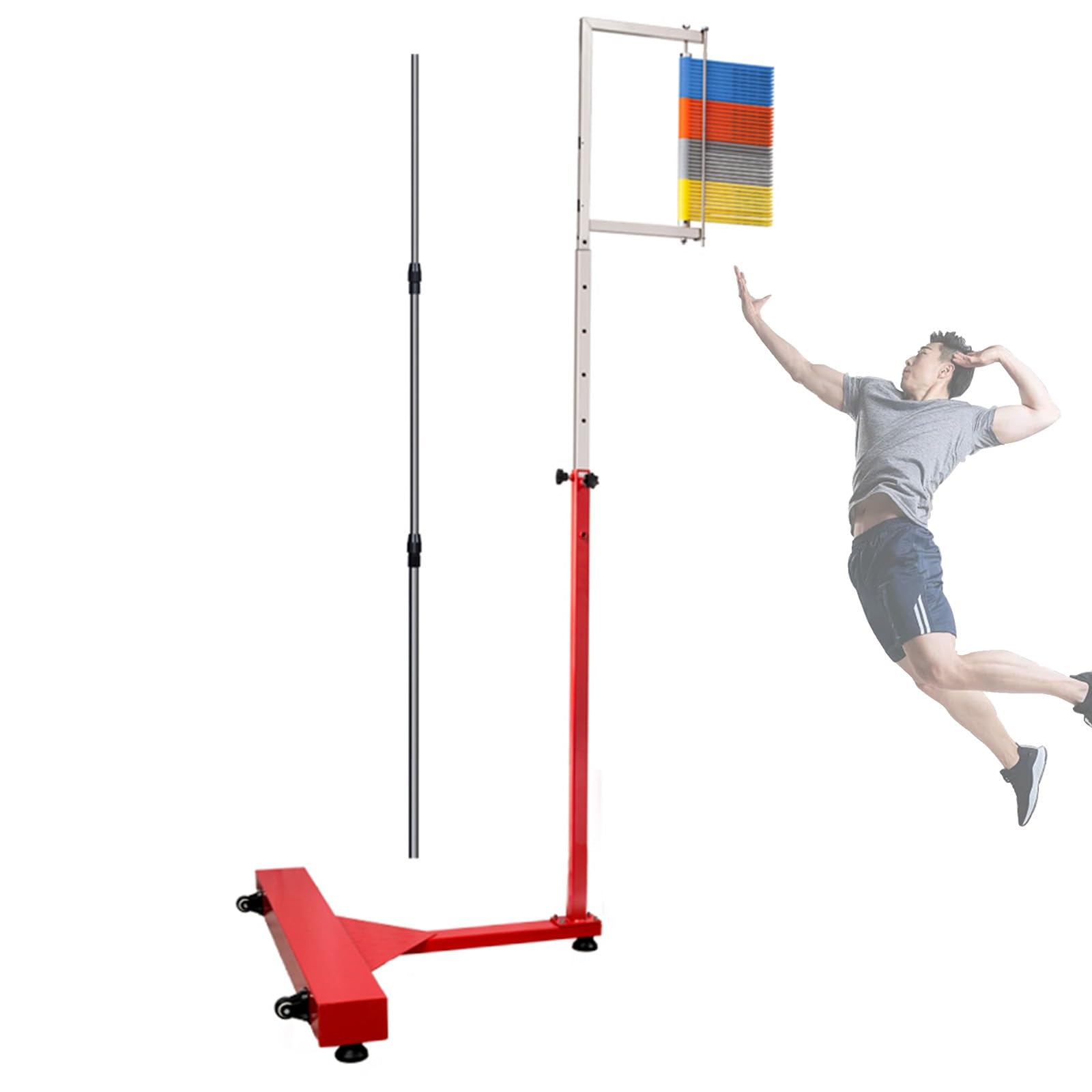Probador de salto vertical portátil con poste de reinicio, altura ajustable para gimnasio y entrenamiento escolar
