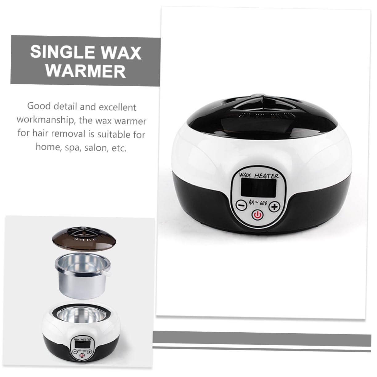 Scaldacera Elettrico per Ceretta 145w in Abs e Pp, Nero | Uso Domestico e Spa, Potenza 145w, Finitura Contemporanea, Formato Compatto per Scioglimento