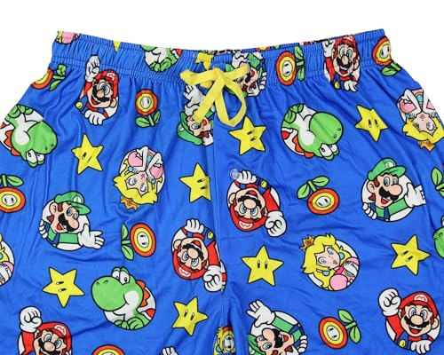 Nintendo Men's Super Mario Luigi Peach Yoshi AOP Soft Sleep Lounge Pajama Pants4