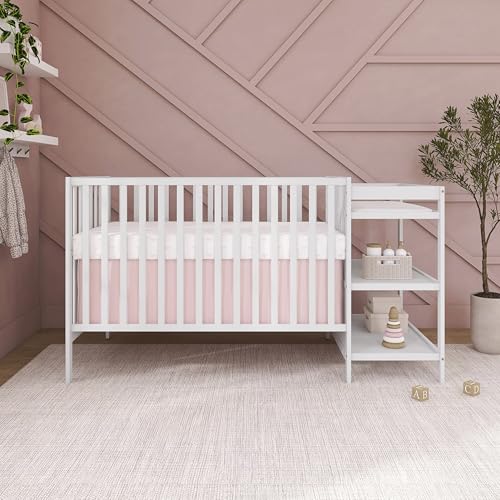 Dream On Me Synergy 3-in-1 Convertible Crib with Changing Table, White - image 2
