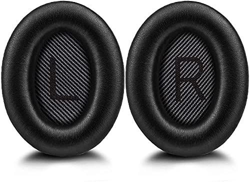 Mizi Professional Ear Pads Cushions Replacement for Bose Quietcomfort 45 Over-Ear Headphones, Ear Pads with Softer Protein Leather, Noise Isolation Memory Foam - Black