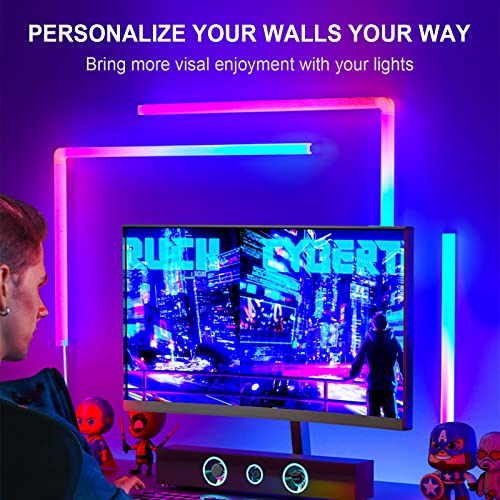 Rgbw Smart Wall Light, Glide Wall Lights, Color Changing Led Light Bars With Smart App And Remote Control, Modern Home Decor For Streaming Bedroom, 6 Pcs And 2 Corners #TOP5