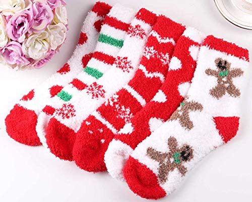 Image of Fuzzy Socks for Women Fluffy Cozy Slipper Socks Fall Halloween Socks Gifts | Soft Thick Plush Warm Socks, Christmas Winter Gifts for Ladies,Comfortable Indoor Home Socks, Sleep Slipper Socks