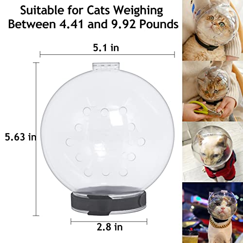 Cat Muzzle Cat Transparent Muzzle M Size, Breathable Cat Hood, Adjustable Kitten Astronaut Helmet Prevent From Cats Biting Chewing Grooming, Cat Ball Mask For Aggressive Cat #TOP2