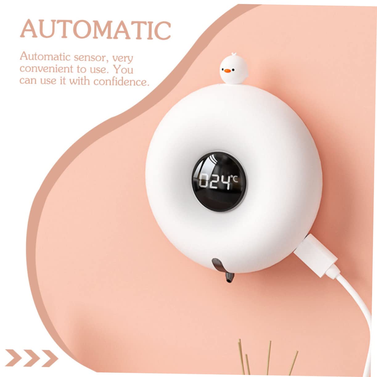 LIFKOME Dispenser di Sapone da Parete Automatico Design Animale Dosatore Schiumogeno Ricaricabile da 300ml per Bagno e Cucina