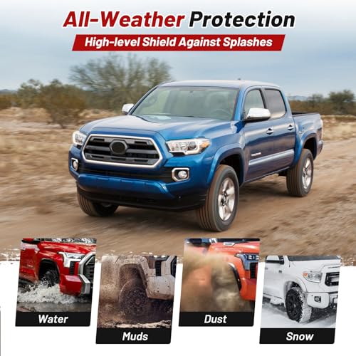 Image of Sunsdrew Mud Flaps for 2016-2023 Toyota Tacoma Accessories Mudguards All Weather Mud Flaps Splash Guards Tacoma Mudflaps No-Drill Front and Rear-Black,4 Pc. (Not fit SR Models)