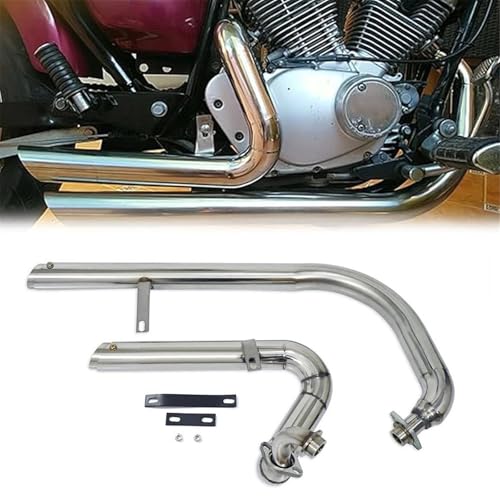 排気部 オートバイクローム/ブラックマフラーサイレンサーパイプ排気ステンレススチールマフラーアクセサリー に適合するヤマハ ビラーゴ 125 250 XV125 XV XV250(Chrome)