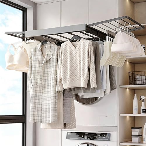 Étendoir à vêtements rétractable multi-tringles extensible pour petit espace - 2