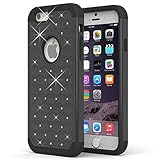 iPhone 6 Plus Case, Pasonomi® Hybrid Stud Rhinestone Bling Armor Defender Case Cover for Apple iPhone 6 Plus 5.5 inch with Dazzling Diamond (Black)