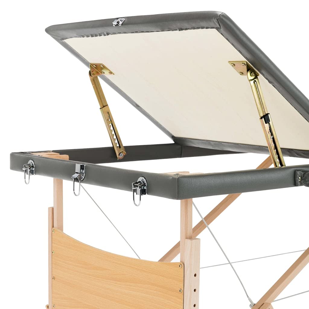 Table de Massage avec 3 Zones Cadre en Bois Anthracite 186x68cm,Santé & beauté,Hygiène personnelle,Massage & Relaxation,Tables de Massage,16.5 kg-110172
