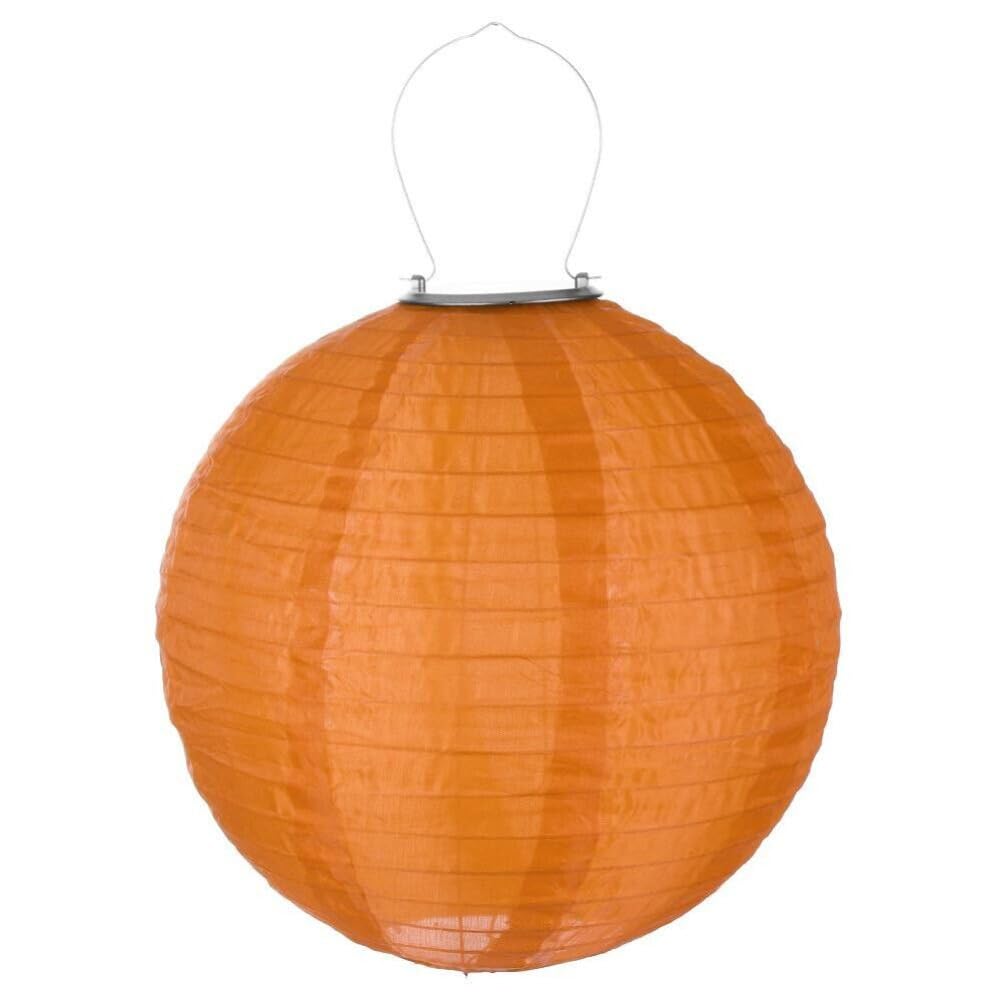 Anso Orange 12In Waterproof Led Solar Cloth Chinese Lantern Festival Party Hanging Lamp Retro Lantern Light (Orange)