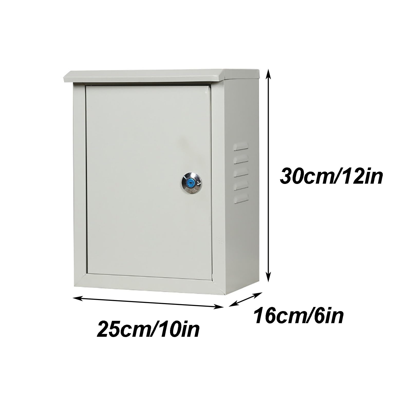 Armario Electrico de Acero Laminado en Frío, Caja Estanca Exterior Electrica, Cuadro Electrico con Borde Superior Inclinado y Saliente a Prueba de Lluvia(25x16x30cm/10x6x12in)