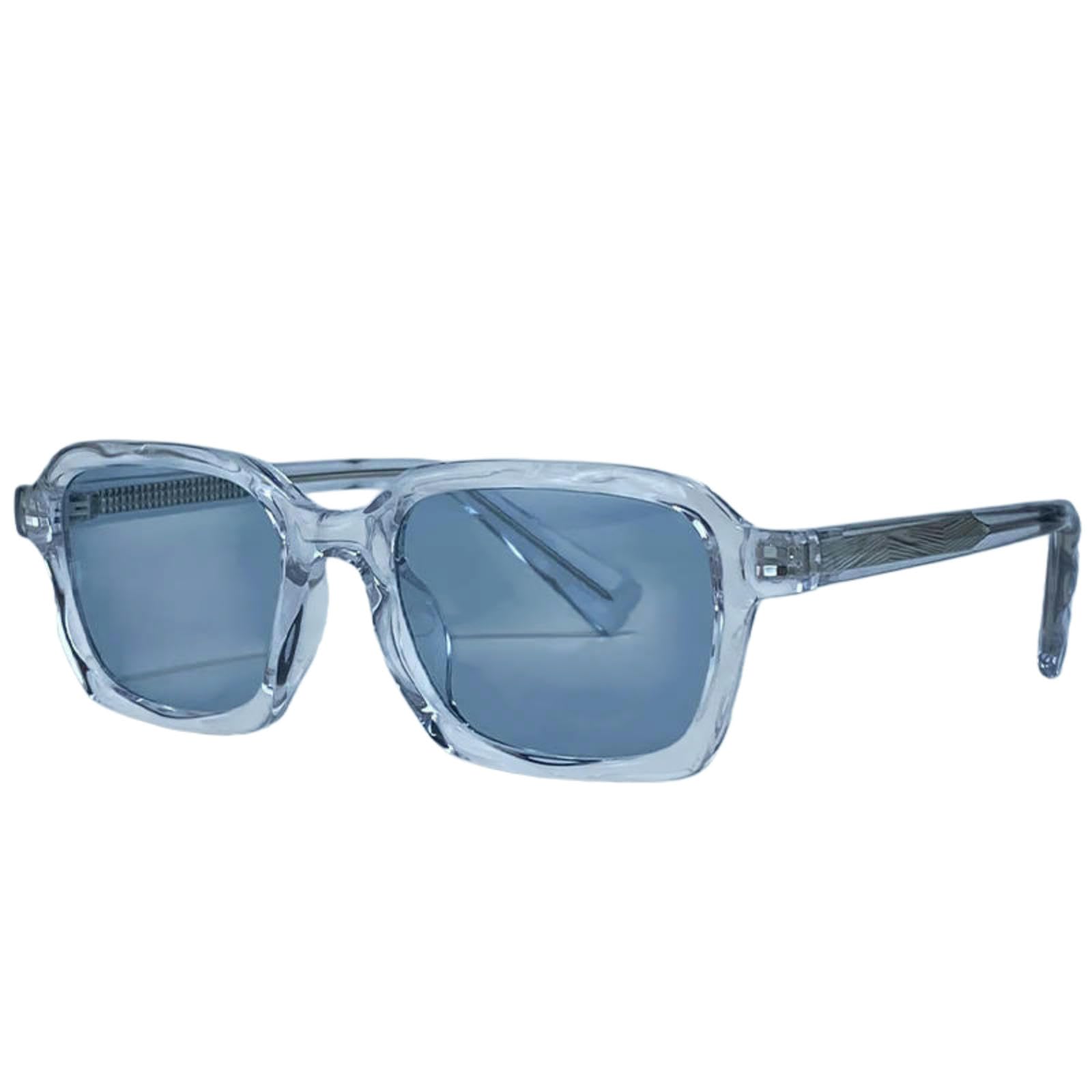 XYNM sunglasses Unisex Square Sunglasses, Photochromic Uv400 Vintage Steampunk Shades For Driving Outdoor Wear-c6transparentblue